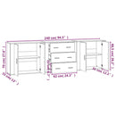 vidaXL 3 db fehér szerelt fa tálalószekrény