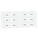 vidaXL 2 db fehér szerelt fa tálalószekrény