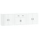 vidaXL 3 db fehér szerelt fa tálalószekrény