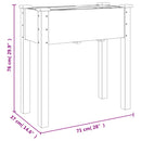 vidaXL tömör fenyőfa kerti ültetőláda béléssel 71 x 37 x 76 cm