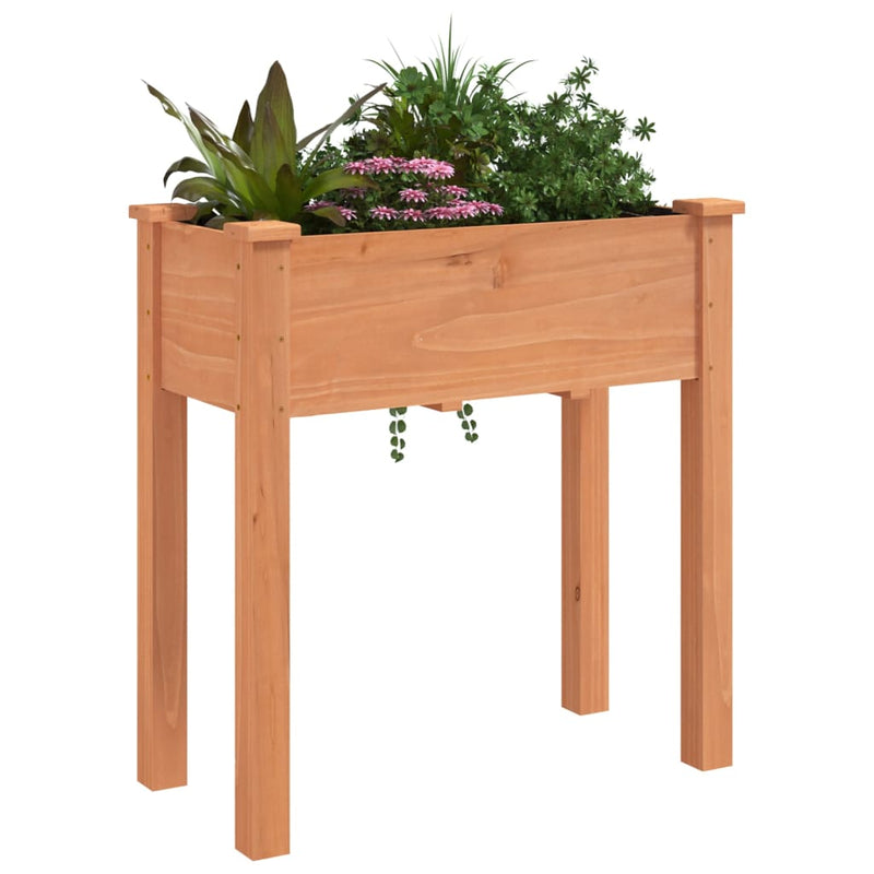 vidaXL barna tömör fenyőfa kerti ültetőláda béléssel 71 x 37 x 76 cm