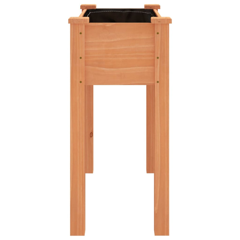 vidaXL barna tömör fenyőfa kerti ültetőláda béléssel 71 x 37 x 76 cm