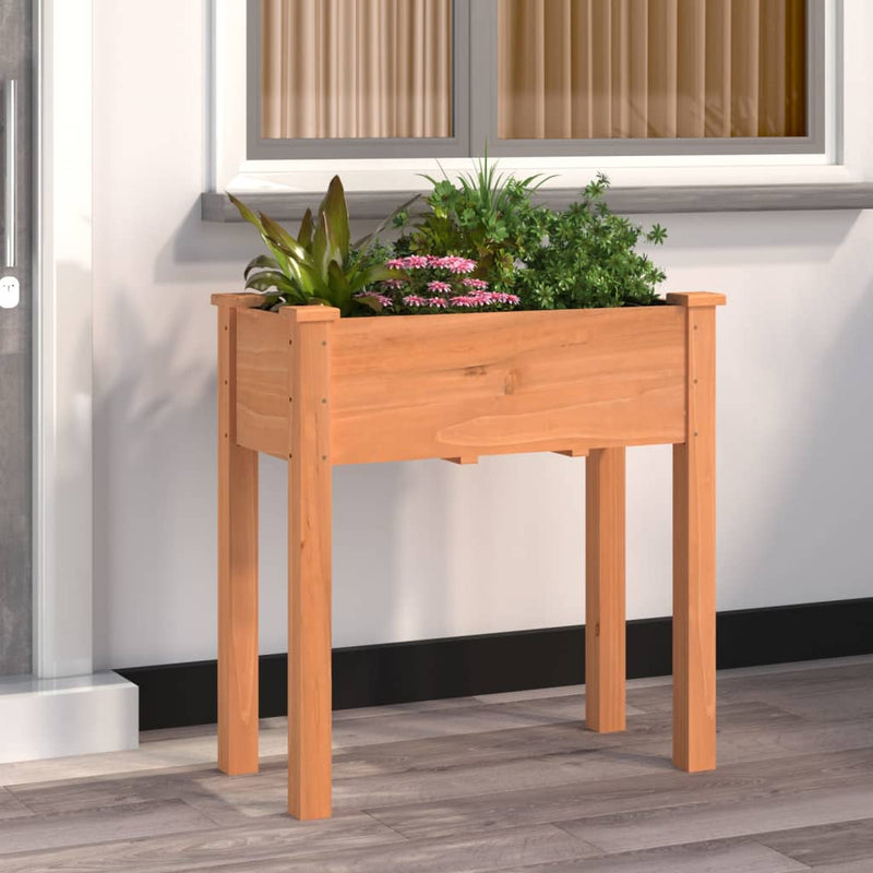 vidaXL barna tömör fenyőfa kerti ültetőláda béléssel 71 x 37 x 76 cm