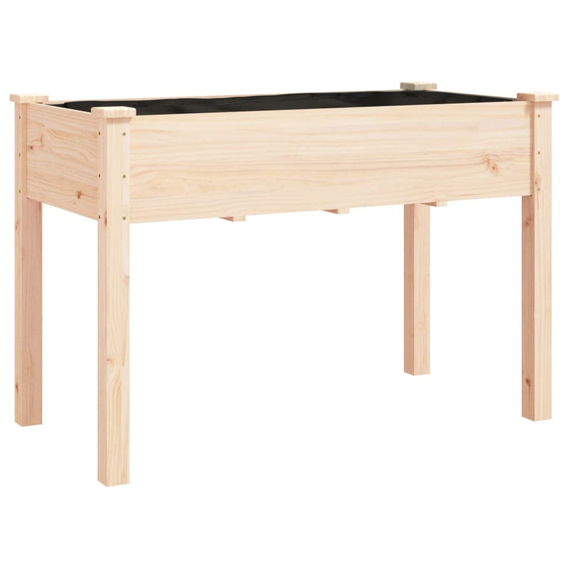 vidaXL tömör fenyőfa kerti ültetőláda béléssel 118 x 59 x 76 cm