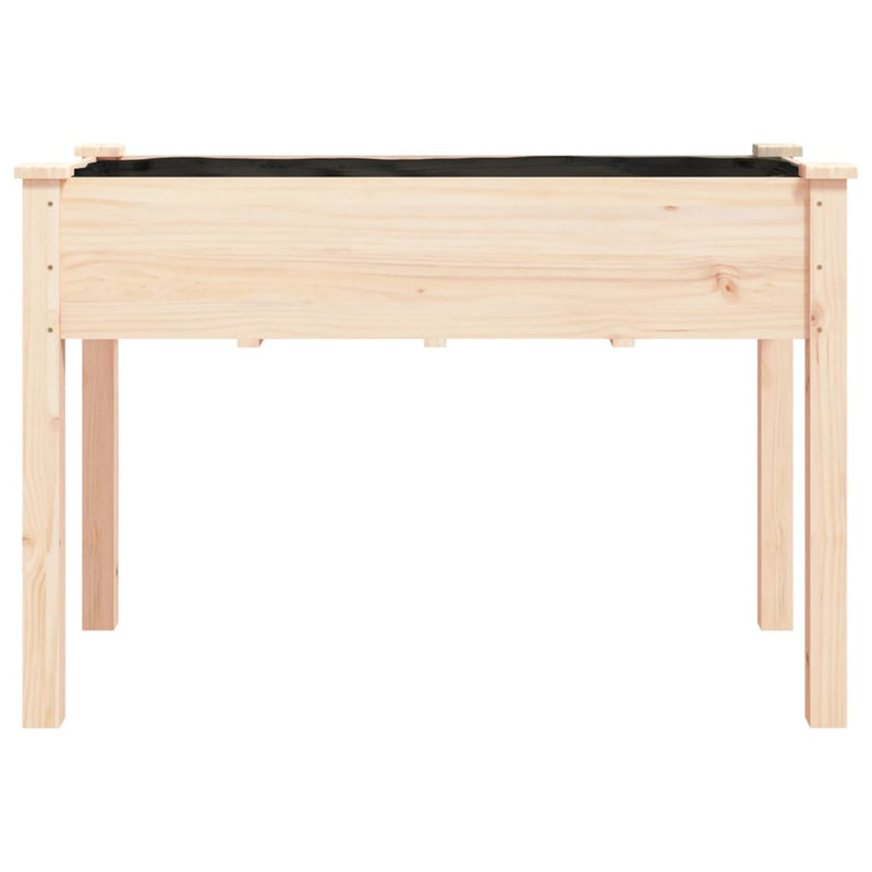 vidaXL tömör fenyőfa kerti ültetőláda béléssel 118 x 59 x 76 cm
