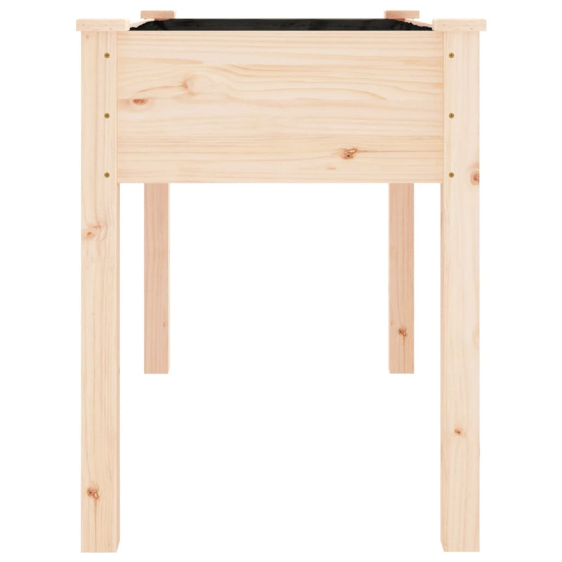 vidaXL tömör fenyőfa kerti ültetőláda béléssel 118 x 59 x 76 cm