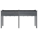 vidaXL szürke tömör fenyőfa kerti ültetőláda béléssel 161x45x76 cm