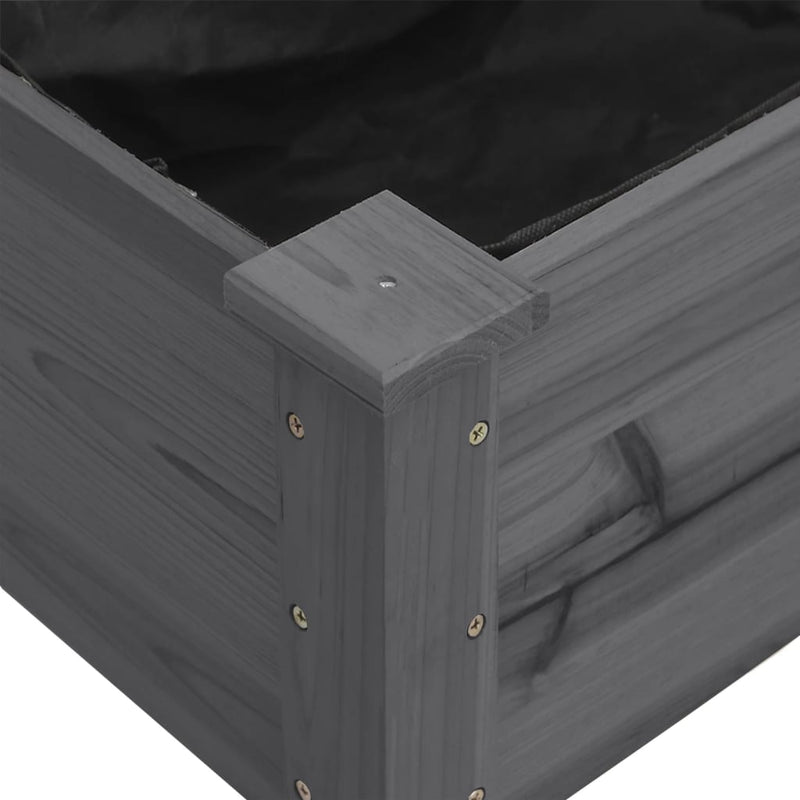 vidaXL szürke tömör fenyőfa kerti ültetőláda béléssel 161x45x76 cm