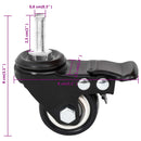 vidaXL 4 db fekete vas kerék ültetőládához 8 x 3,5 x 8 cm