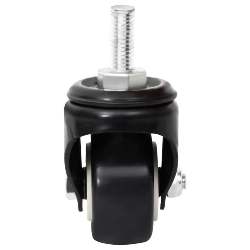 vidaXL 4 db fekete vas kerék ültetőládához 8 x 3,5 x 8 cm