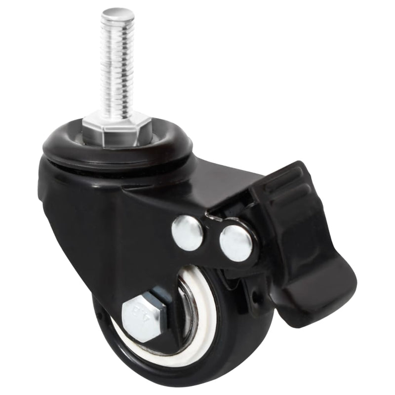 vidaXL 4 db fekete vas kerék ültetőládához 8 x 3,5 x 8 cm