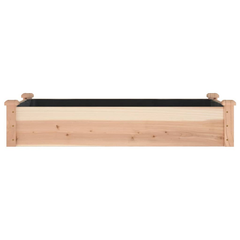 vidaXL tömör fenyőfa kerti magaságyás béléssel 120x60x25 cm