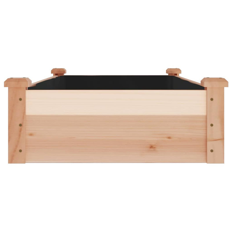 vidaXL tömör fenyőfa kerti magaságyás béléssel 120x60x25 cm