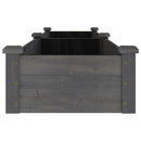 vidaXL szürke tömör fenyőfa kerti magaságyás béléssel 240x45x25 cm