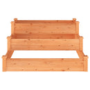 vidaXL barna tömör fenyőfa kerti magaságyás béléssel 120x120x56 cm