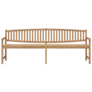 vidaXL tömör tíkfa kerti pad 228 x 59,5 x 90 cm