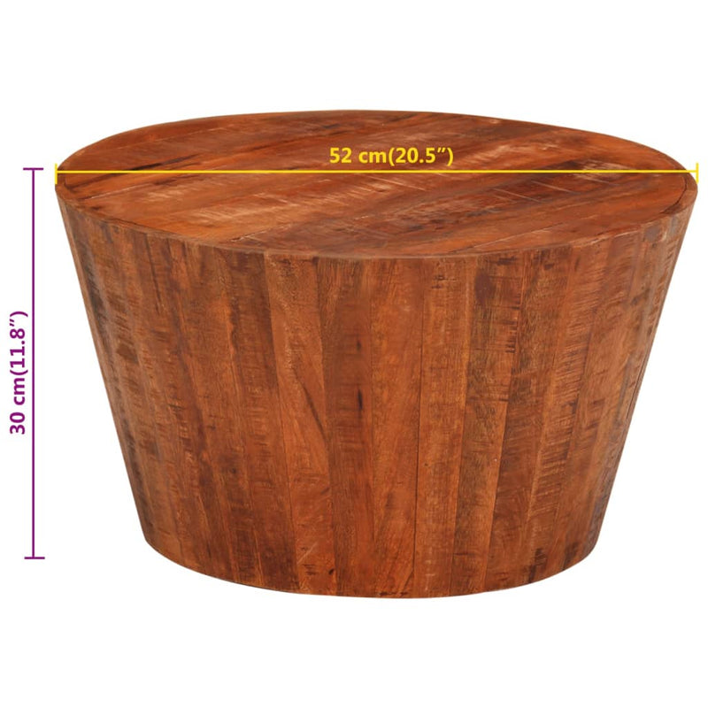 vidaXL tömör nyers mangófa dohányzóasztal Ø 52x30 cm