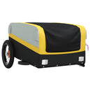 vidaXL fekete-sárga vas kerékpár-utánfutó 30 kg