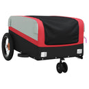 vidaXL fekete-piros vas kerékpár-utánfutó 30 kg