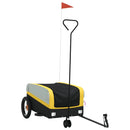 vidaXL fekete-sárga vas kerékpár-utánfutó 30 kg
