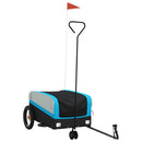 vidaXL fekete-kék vas kerékpár-utánfutó 30 kg