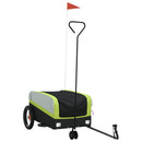 vidaXL fekete-zöld vas kerékpár-utánfutó 30 kg