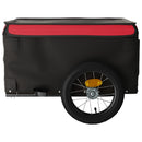 vidaXL fekete-piros vas kerékpár-utánfutó 30 kg