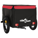 vidaXL fekete-piros vas kerékpár-utánfutó 30 kg