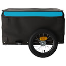 vidaXL fekete-kék vas kerékpár-utánfutó 30 kg