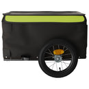 vidaXL fekete-zöld vas kerékpár-utánfutó 30 kg