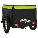 vidaXL fekete-zöld vas kerékpár-utánfutó 30 kg