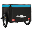 vidaXL fekete-kék vas kerékpár-utánfutó 45 kg