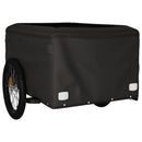 vidaXL fekete-narancssárga vas kerékpár-utánfutó 45 kg