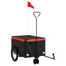 vidaXL fekete-narancssárga vas kerékpár-utánfutó 30 kg