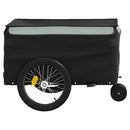 vidaXL fekete-szürke vas kerékpár-utánfutó 30 kg