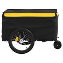 vidaXL fekete-sárga vas kerékpár-utánfutó 30 kg