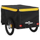 vidaXL fekete-sárga vas kerékpár-utánfutó 30 kg