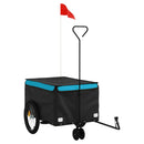 vidaXL fekete-kék vas kerékpár-utánfutó 30 kg