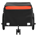 vidaXL fekete-narancssárga vas kerékpár-utánfutó 45 kg