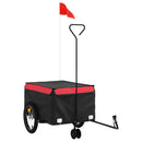 vidaXL fekete-piros vas kerékpár-utánfutó 45 kg