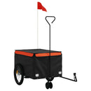 vidaXL fekete-narancssárga vas kerékpár-utánfutó 45 kg