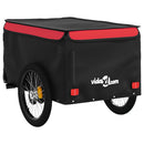 vidaXL fekete-piros vas kerékpár-utánfutó 45 kg