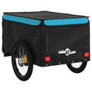 vidaXL fekete-kék vas kerékpár-utánfutó 45 kg