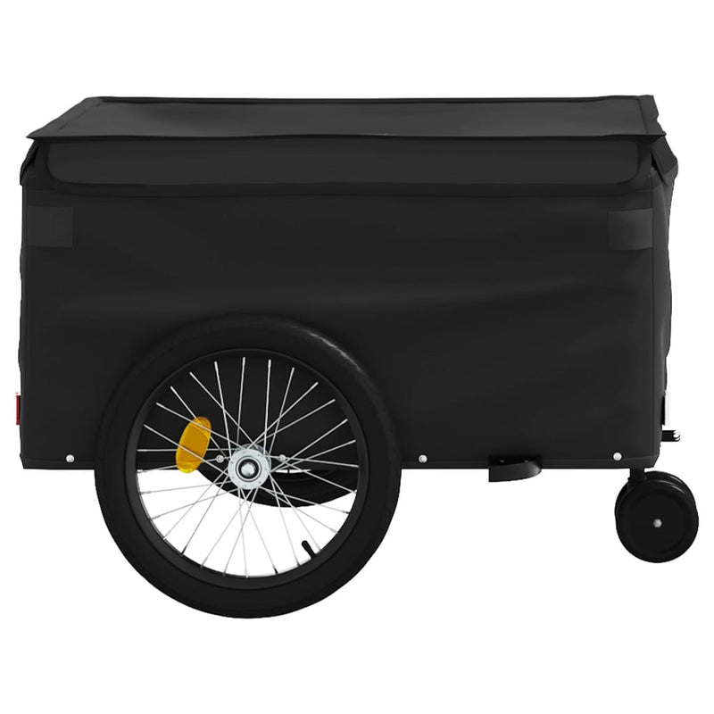vidaXL fekete vas kerékpár-utánfutó 45 kg