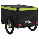 vidaXL fekete-zöld vas kerékpár-utánfutó 45 kg