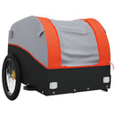vidaXL fekete-narancssárga vas kerékpár-utánfutó 30 kg