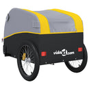 vidaXL fekete-sárga vas kerékpár-utánfutó 30 kg