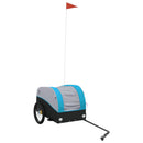 vidaXL fekete-kék vas kerékpár-utánfutó 30 kg
