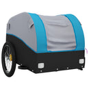 vidaXL fekete-kék vas kerékpár-utánfutó 30 kg
