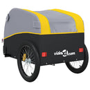 vidaXL fekete-sárga vas kerékpár-utánfutó 45 kg
